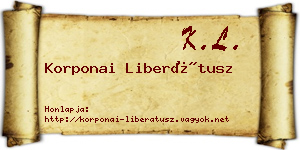 Korponai Liberátusz névjegykártya
